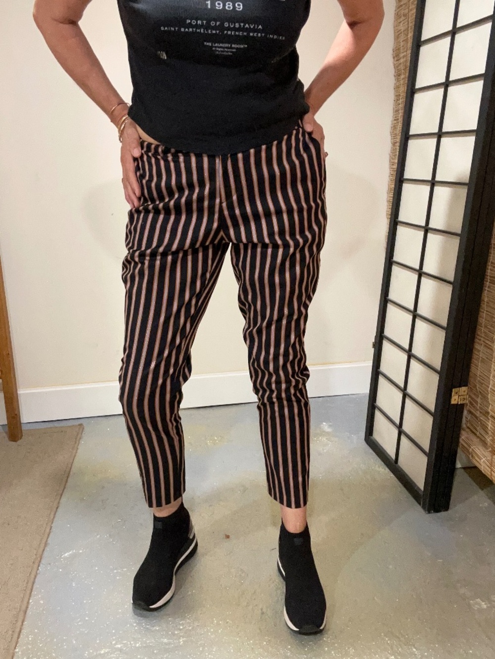 Scotch & Soda Maison Scotch Raffia Town Striped Cropped Pants M